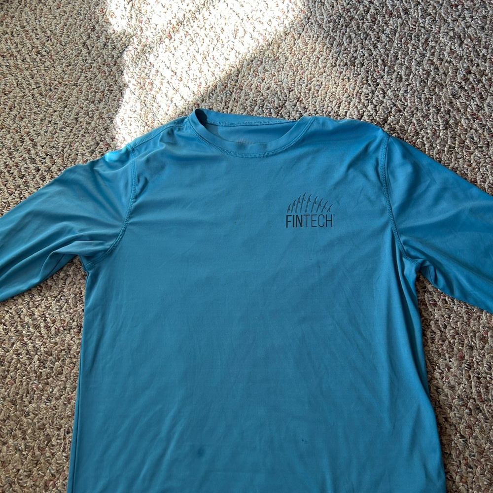 💚3/$25 FINTECH Men's Blue Long Sleeve Tee medium